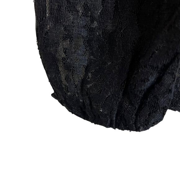 Laundry by Shelli Segal Womens Lace Top Size Small Black Sheer Whimsigoth Fairy - Picture 3 of 5